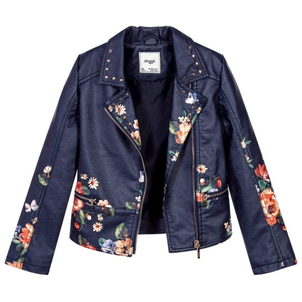 NWOT Floral Leather Jacket